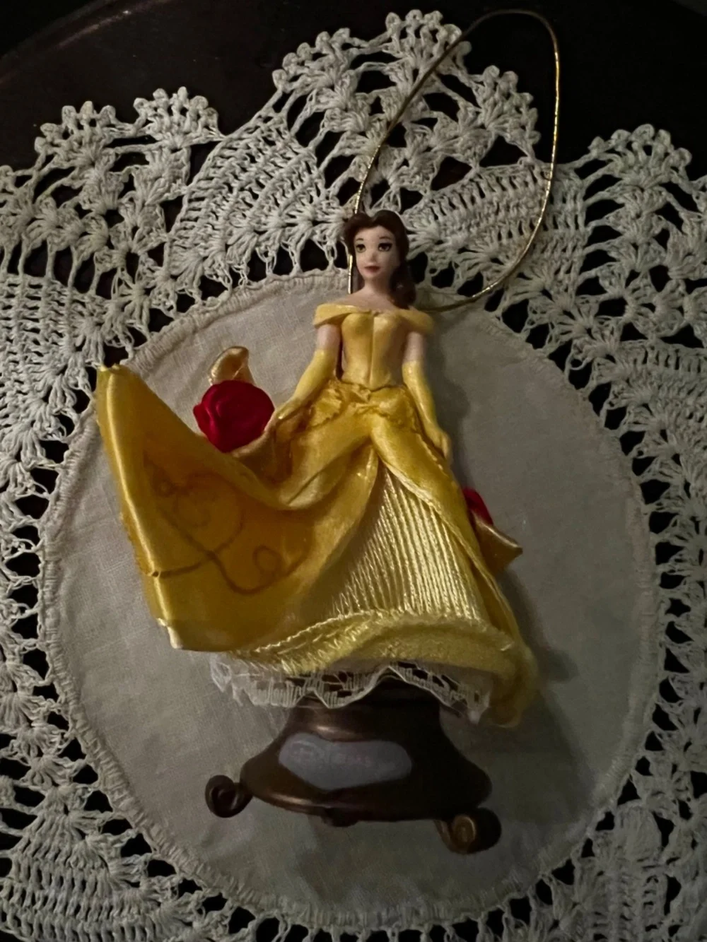 2002 DISNEY Princess Belle, Beauty and the Beast ROTATING ORNAMENT